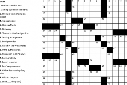 answer to printable crosswords 1 oct 2016
